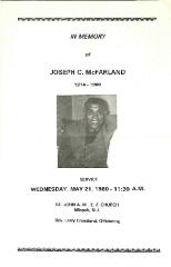 Funeral Program for Joseph McFarland
