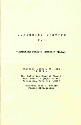 Funeral Program for Francis Pelham
