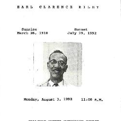 Funeral Program for Earl Riley
