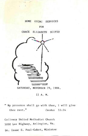 Funeral Program for Grace Scipio
