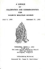 Funeral Program for Maurice Waynes
