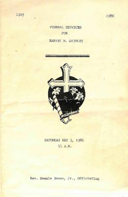 Funeral Program for Harvey Shirley
