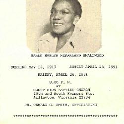 Funeral Program for Mable Smallwood
