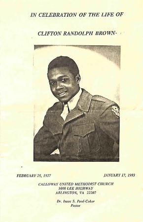 Funeral Program for Clifton Brown
