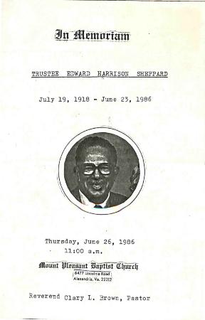 Funeral Program for Edward Sheppard
