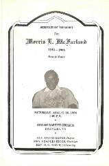Funeral Program for Morris McFarland
