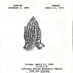 Funeral Program for Thelma Nickerson
