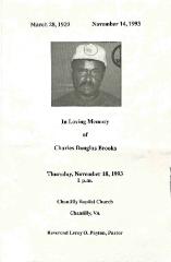 Funeral Program for Charles Brooks
