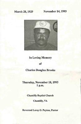Funeral Program for Charles Brooks
