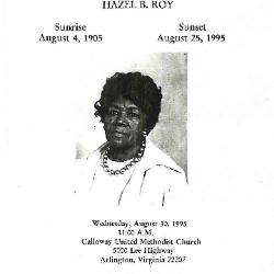 Funeral Program for Hazel Roy
