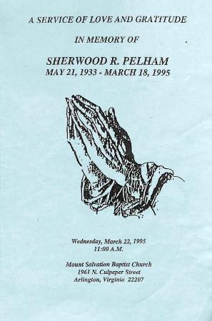 Funeral Program for Sherwood Pelham
