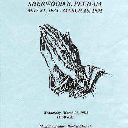 Funeral Program for Sherwood Pelham
