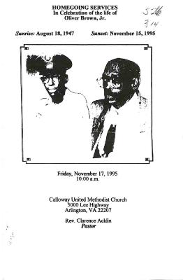 Funeral Program for Oliver Brown, Jr.
