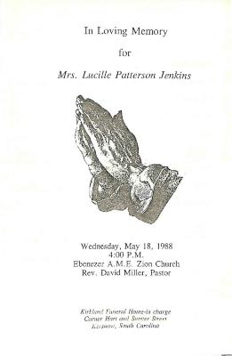 Funeral Program for Lucille Jenkins
