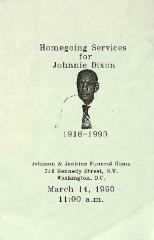 Funeral Program for Johnnie Dixon
