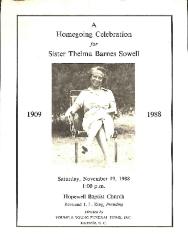 Funeral Program for Thelma Sowell
