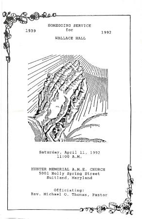 Funeral Program for Wallace Hall

