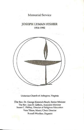 Funeral Program for Joseph L. Fisher
