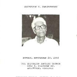 Funeral Program for Cortelyou Hansborough
