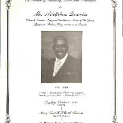 Funeral Program for Adolphus Quarles
