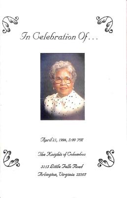 Celebration Program for Lucy Coates
