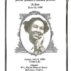 Funeral Program for Rosalie Street

