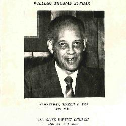 Funeral Program for William Syphax
