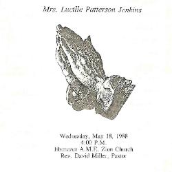 Funeral Program for Lucille Jenkins
