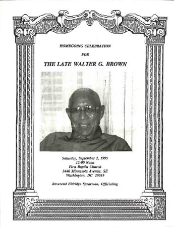 Funeral Program for Walter G. Brown
