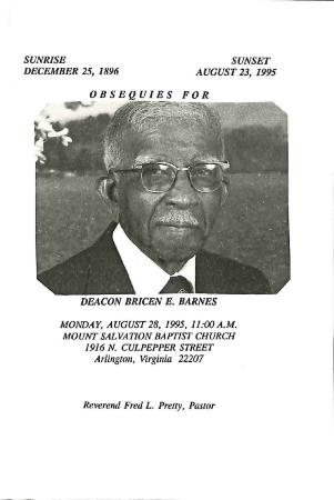 Funeral Program for Bricen Barnes
