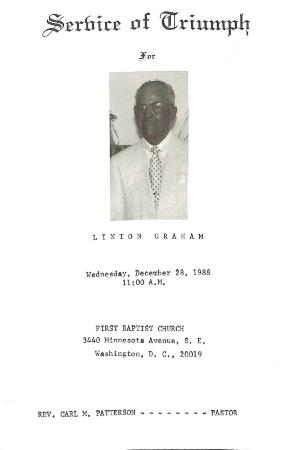 Funeral Program for Linton Graham
