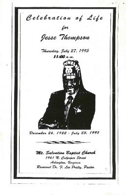 Funeral Program for Jesse Thompson
