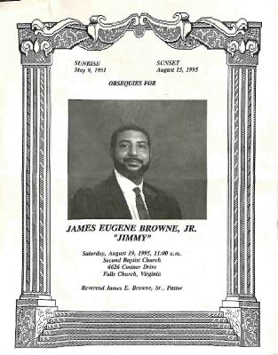 Funeral Program for Jimmy Browne
