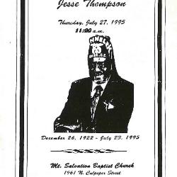 Funeral Program for Jesse Thompson
