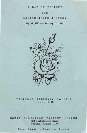Funeral Program for Louise Johnson
