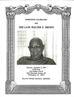 Funeral Program for Walter G. Brown
