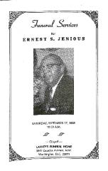 Funeral Program for Ernest Jenious
