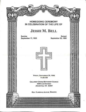Funeral Program for Jessie Bell
