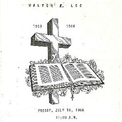Funeral Program for Walter Lee
