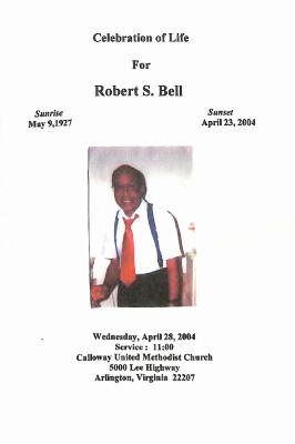 Funeral Program for Robert Bell
