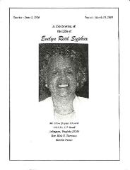 Funeral Program for Evelyn Syphax

