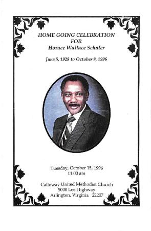 Funeral Program for Horace Schuler
