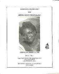 Funeral Program for Bertha Blaine
