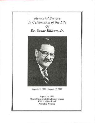 Funeral Program for Dr. Oscar Ellison, Jr.

