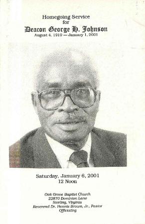 Funeral Program for George Johnson
