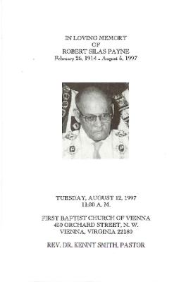 Funeral Program for Robert Payne
