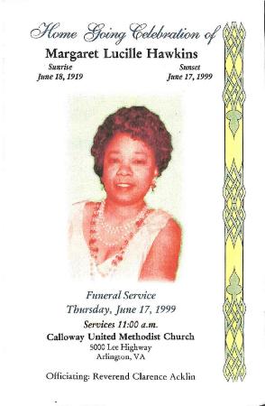 Funeral Program for Margaret Hawkins
