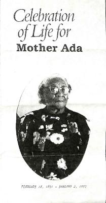 Funeral Program for Ada Lee
