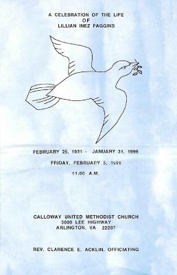 Funeral Program for Lillian Faggins
