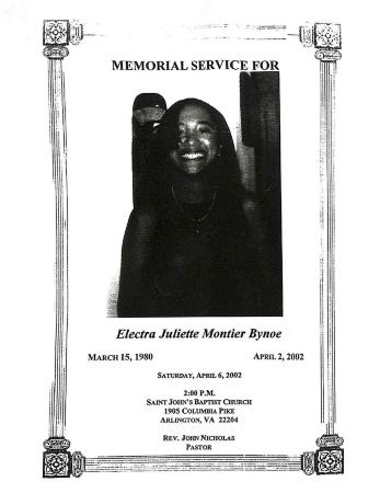 Funeral Program for Electra Bynoe
